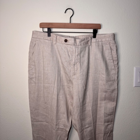 Bonobos Jetsetter Linen Cotton Suit Pants Slim Fit Men's 38 x 30 Light Tan - Picture 2 of 6